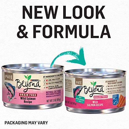 Purina Beyond Grain Free, Natural Pate Wet Cat Food, Grain Free Wild Salmon Recipe - (12) 3 oz. Cans