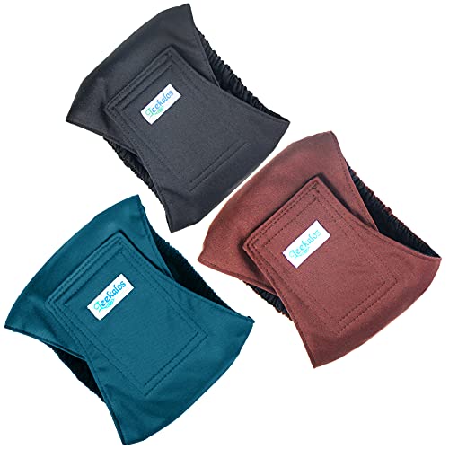 Leekalos Male Dog Diapers (3 Pack), High Absorbing Dog Belly Bands for Male Dogs, Washable Reusable Dog Male Wraps (Black, Blue, Coffee, Medium)
