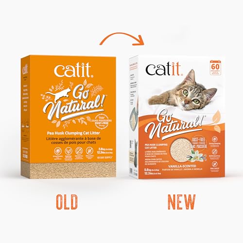 Catit Go Natural Pea Husk Clumping Cat Litter 12.3 lb, Natural (Packaging may vary)
