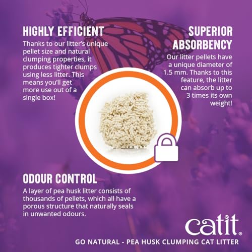 Catit Go Natural Pea Husk Clumping Cat Litter 12.3 lb, Natural (Packaging may vary)
