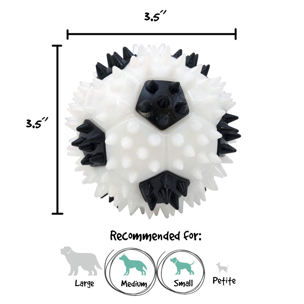 Gnawsome 3.5” Squeaker Soccer Ball Dog Toy - Medium, Promotes Dental and Gum Health for Your Pet, Colors Will Vary, All Breed Sizes
