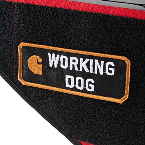 Carhartt Nylon Ripstop Service Dog Harness, High Risk Red/Carhartt Brown, Large