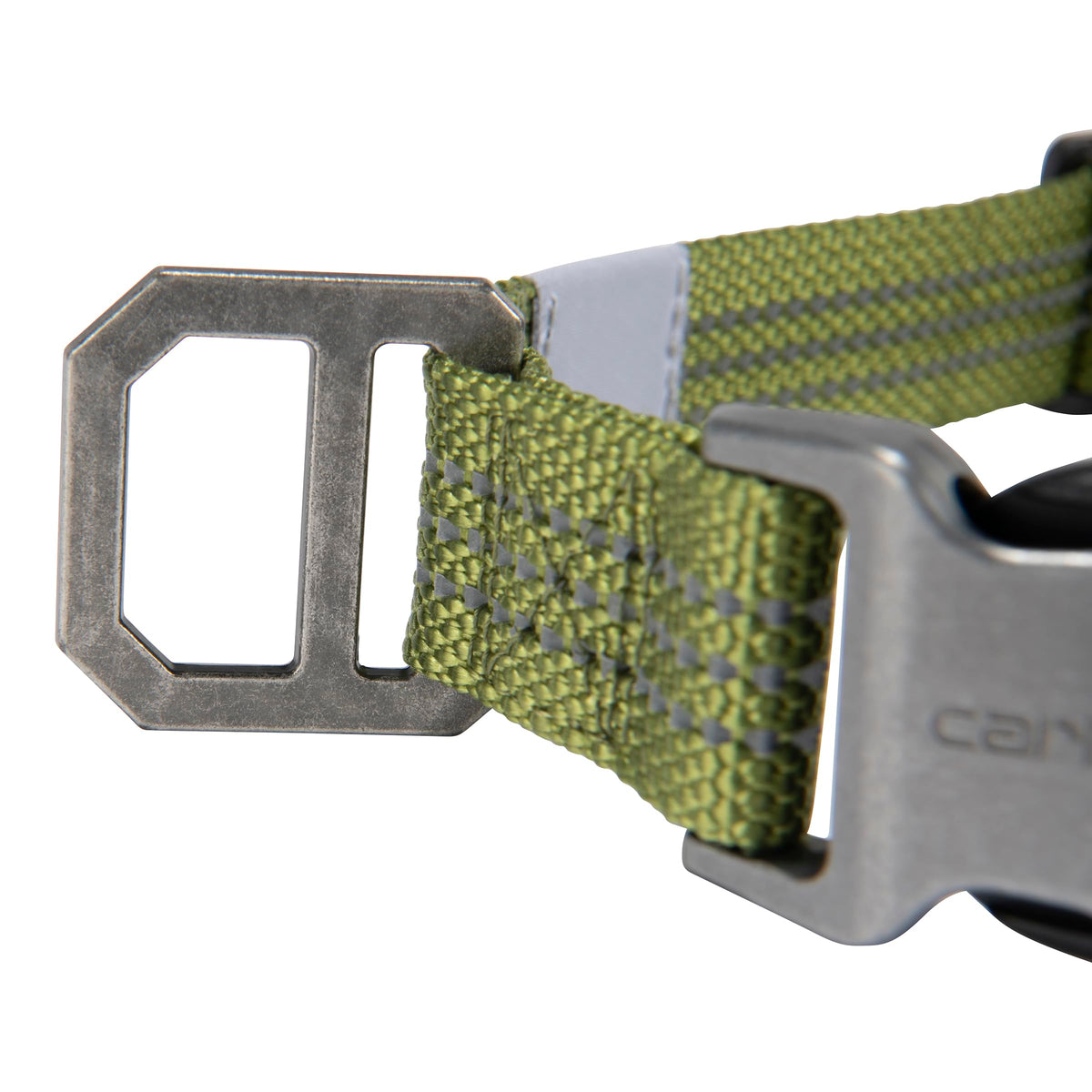 Carhartt Fully Adjustable Nylon Webbing Collars for Dogs, Reflective Stitching for Visibility, Light Moss (Nylon Webbing), Large
