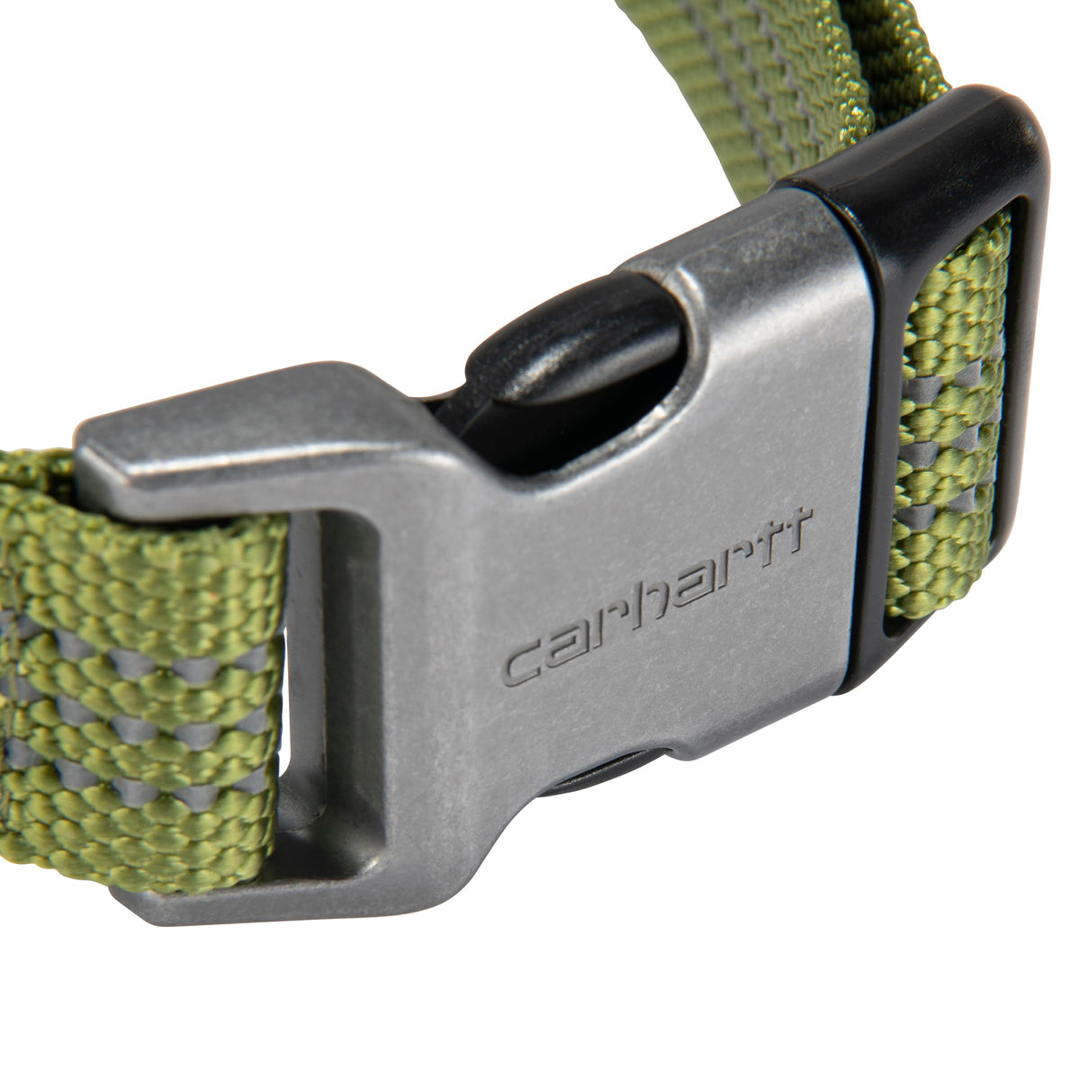 Carhartt Fully Adjustable Nylon Webbing Collars for Dogs, Reflective Stitching for Visibility, Light Moss (Nylon Webbing), Large