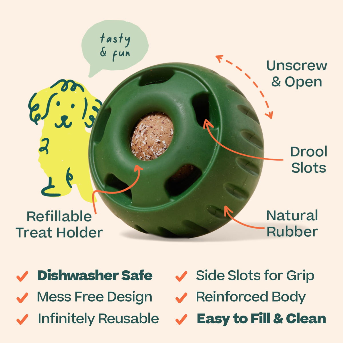 WOOF Pupsicle, XL 75 lbs and Up Long-Lasting Dog Toy to Keep Your Pup Distracted, Safe for Dogs, Easy to Clean, Fillable Dog Toys