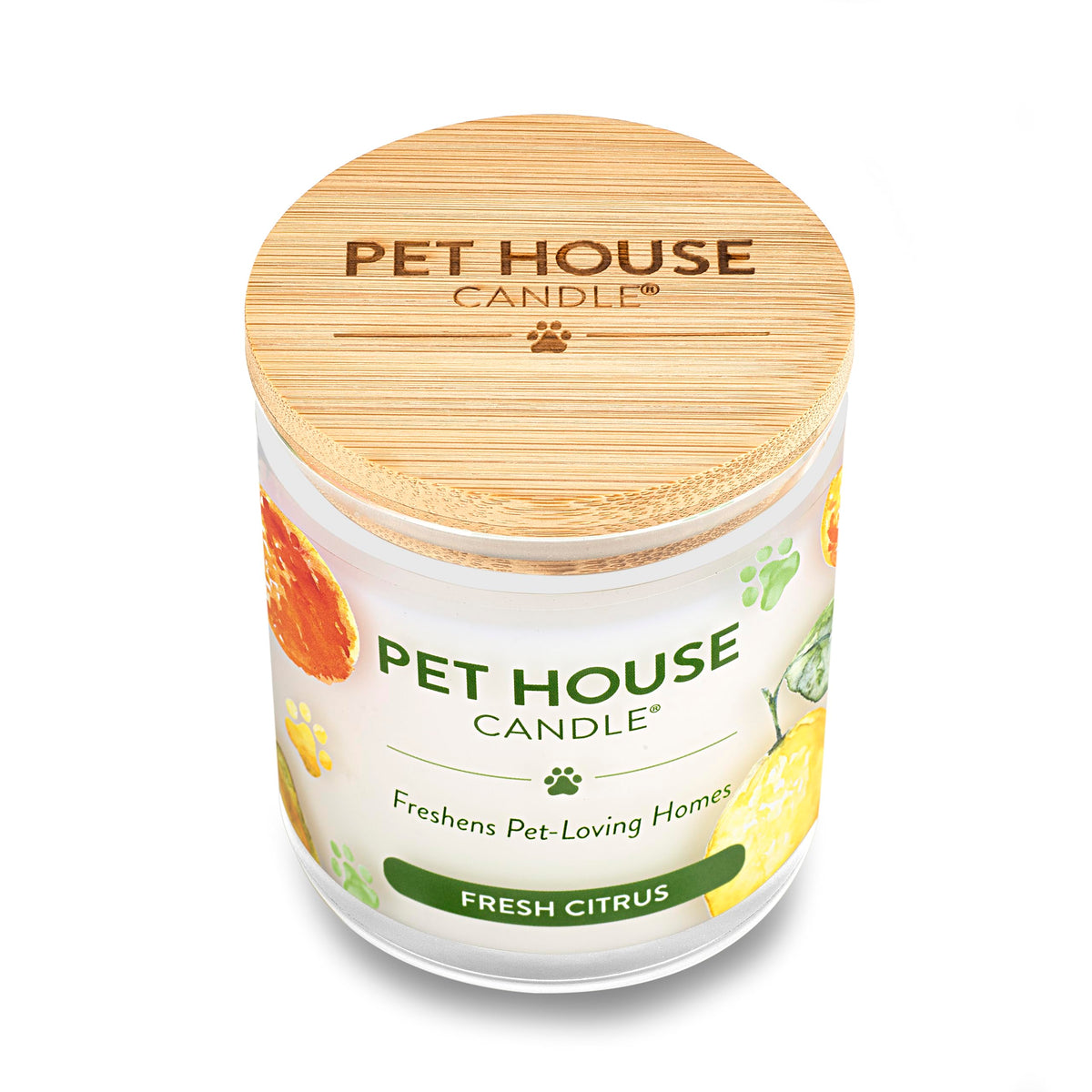 One Fur All Pet House Candle - Fresh Citrus - 100% Plant-Based Wax Candle - Pet Odor Eliminator for Home - Non-Toxic & Eco-Friendly Air Freshening Scented Candles