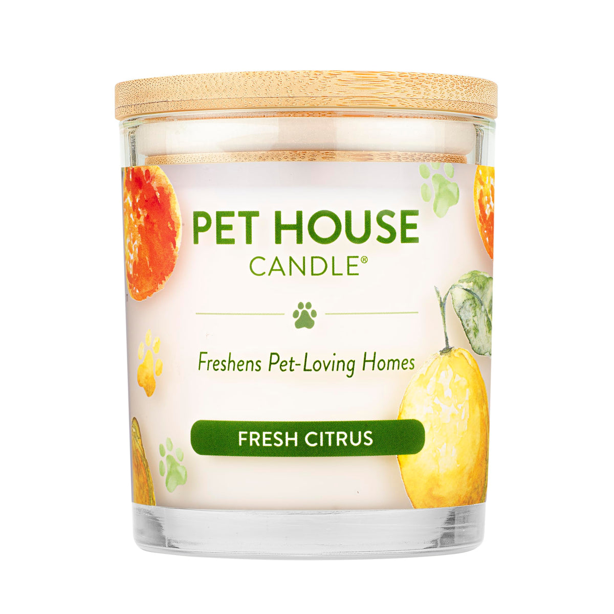One Fur All Pet House Candle - Fresh Citrus - 100% Plant-Based Wax Candle - Pet Odor Eliminator for Home - Non-Toxic & Eco-Friendly Air Freshening Scented Candles